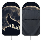 Full Moon Howling Wolf Print Waterproof Car Seat Cover