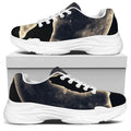 Full Moon Howling Wolf Print White Chunky Shoes