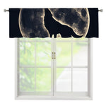 Full Moon Howling Wolf Print Window Valance