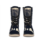 Full Moon Howling Wolf Print Winter Boots