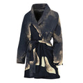 Full Moon Howling Wolf Print Women's Bathrobe