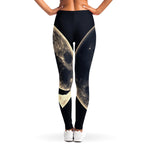 Full Moon Howling Wolf Print Women's Leggings