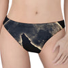 Full Moon Howling Wolf Print Women's Thong