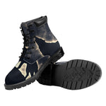 Full Moon Howling Wolf Print Work Boots