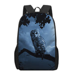 Full Moon Night Owl Print 17 Inch Backpack