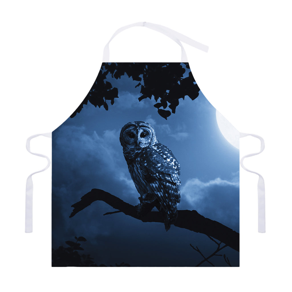 Full Moon Night Owl Print Adjustable Apron