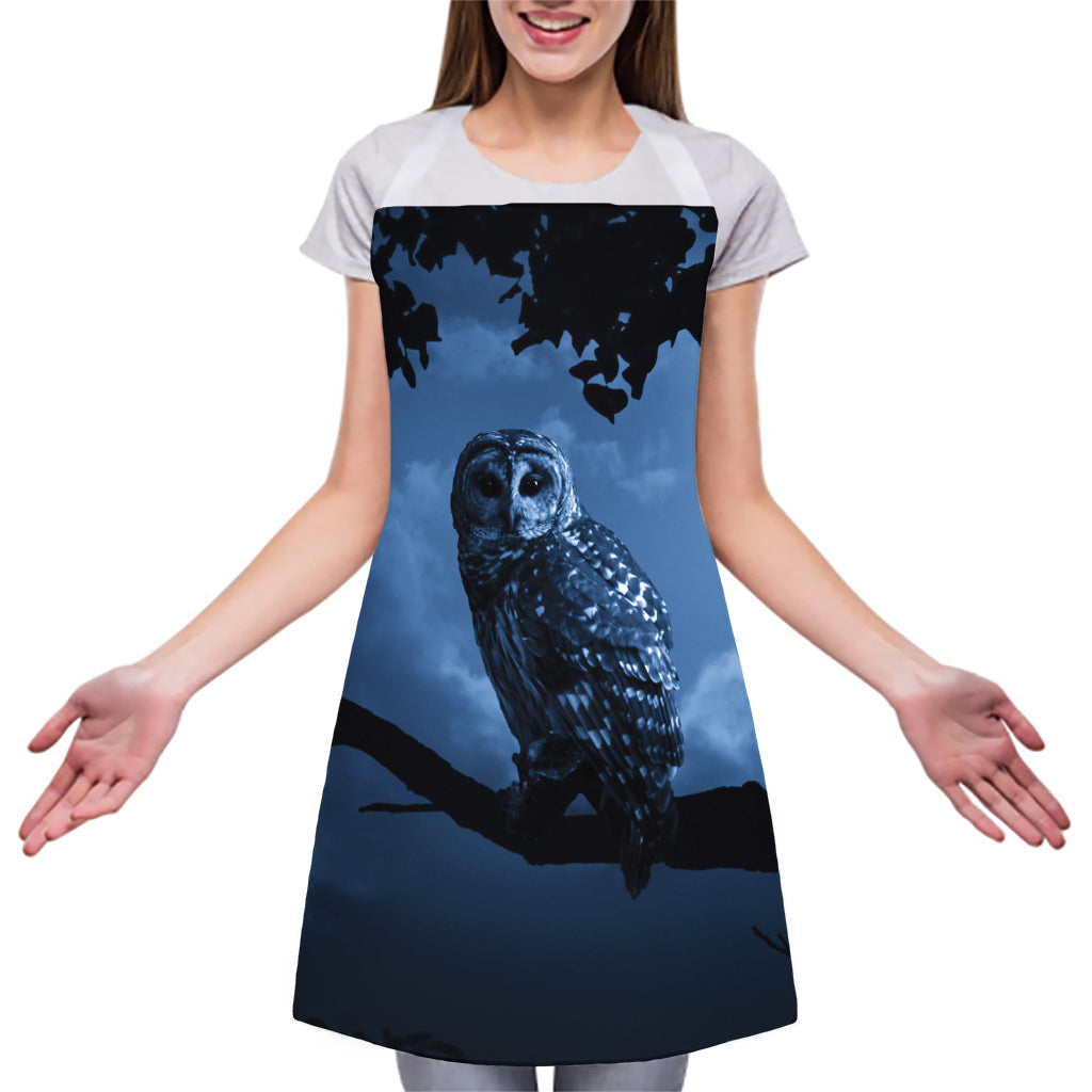 Full Moon Night Owl Print Adjustable Apron