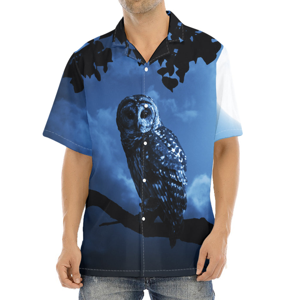 Full Moon Night Owl Print Aloha Shirt