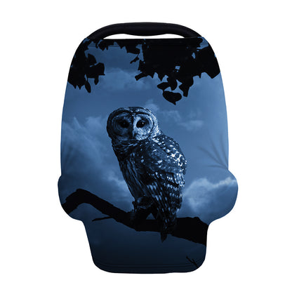 Full Moon Night Owl Print Baby Seat Cover