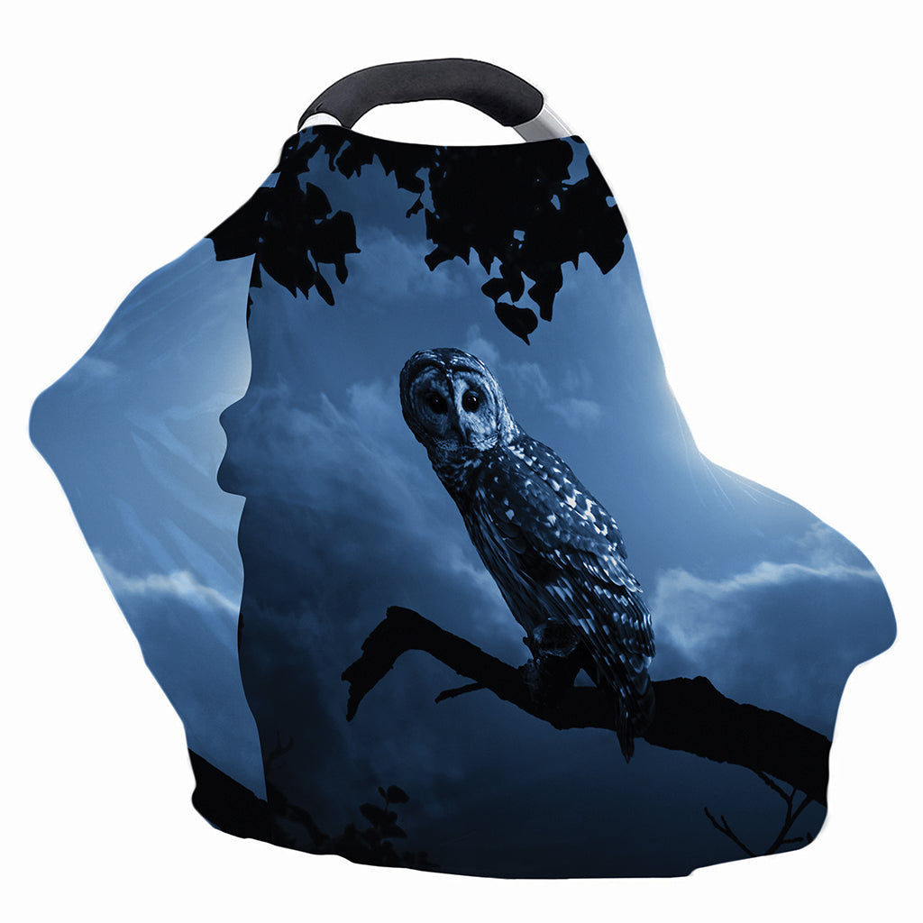 Full Moon Night Owl Print Baby Seat Cover
