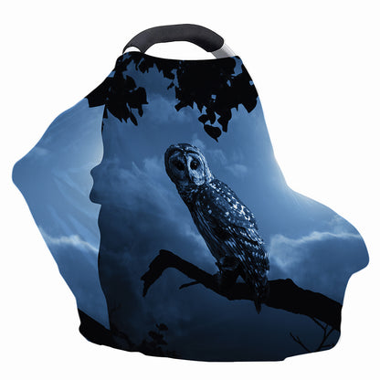 Full Moon Night Owl Print Baby Seat Cover