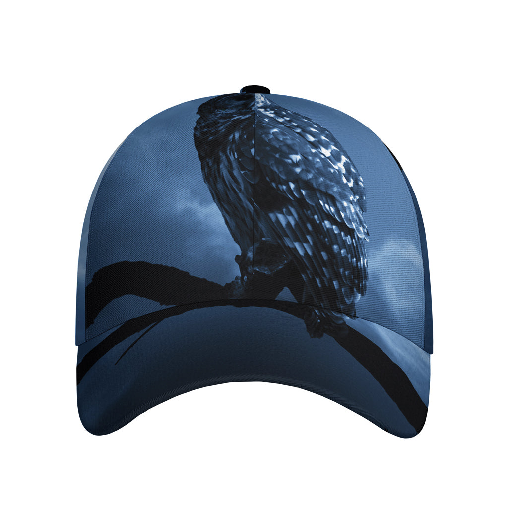 Full Moon Night Owl Print Baseball Cap