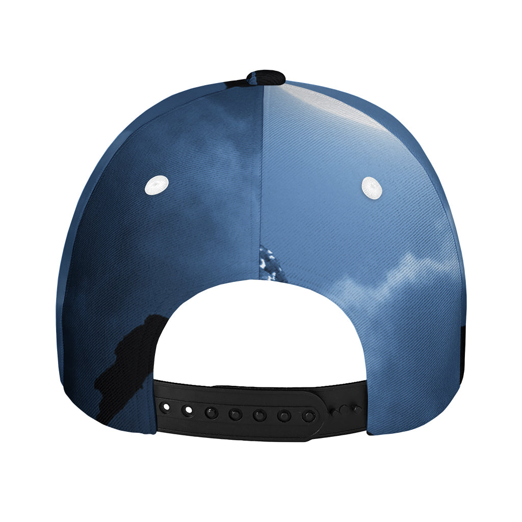 Full Moon Night Owl Print Baseball Cap