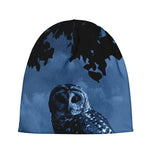 Full Moon Night Owl Print Beanie