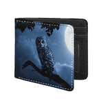Full Moon Night Owl Print Bifold Wallet