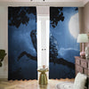 Full Moon Night Owl Print Blackout Pencil Pleat Curtains