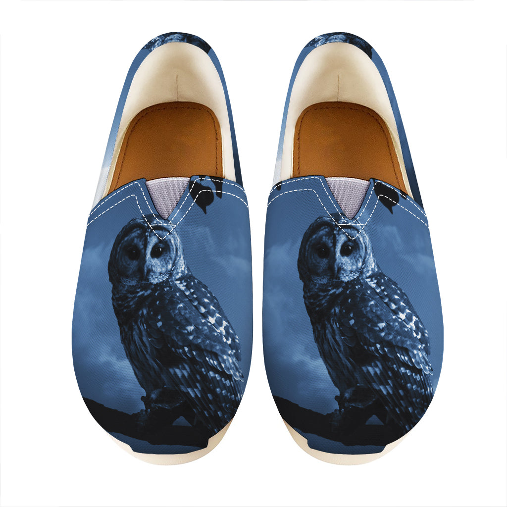 Full Moon Night Owl Print Casual Shoes