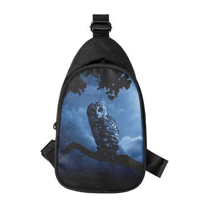 Full Moon Night Owl Print Chest Bag