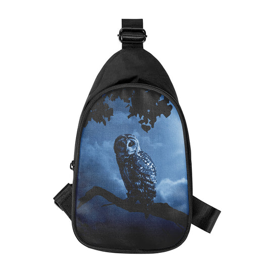 Full Moon Night Owl Print Chest Bag
