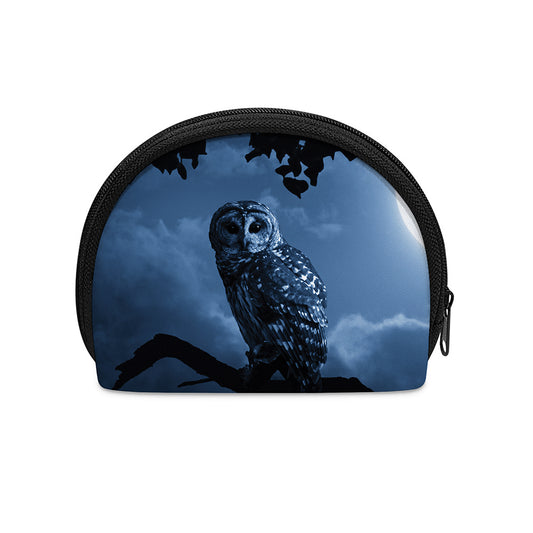 Full Moon Night Owl Print Coin Purse