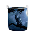 Full Moon Night Owl Print Collapsible Laundry Basket