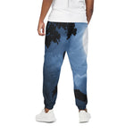 Full Moon Night Owl Print Cotton Pants