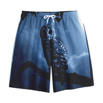 Full Moon Night Owl Print Cotton Shorts