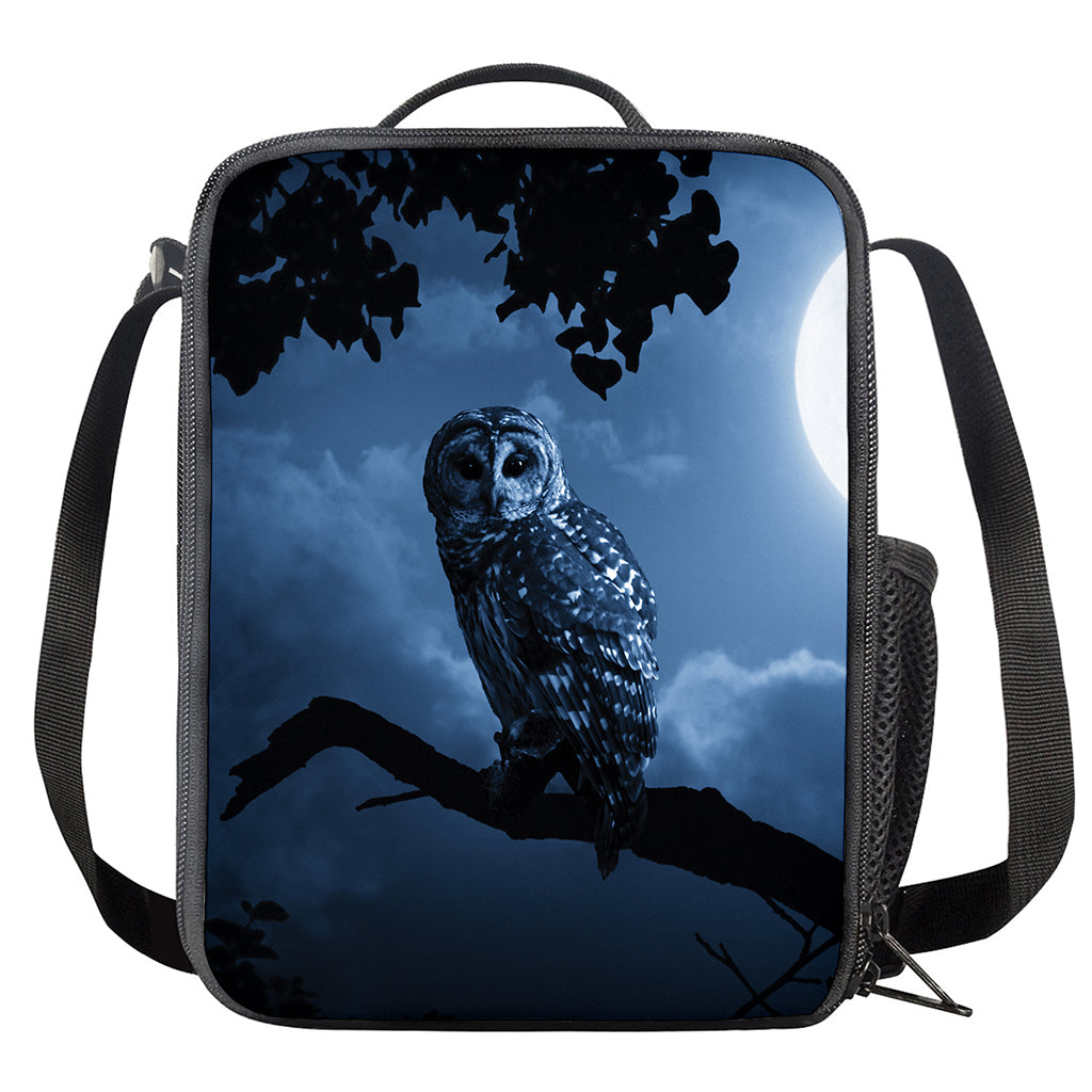 Full Moon Night Owl Print Crossbody Lunch Bag