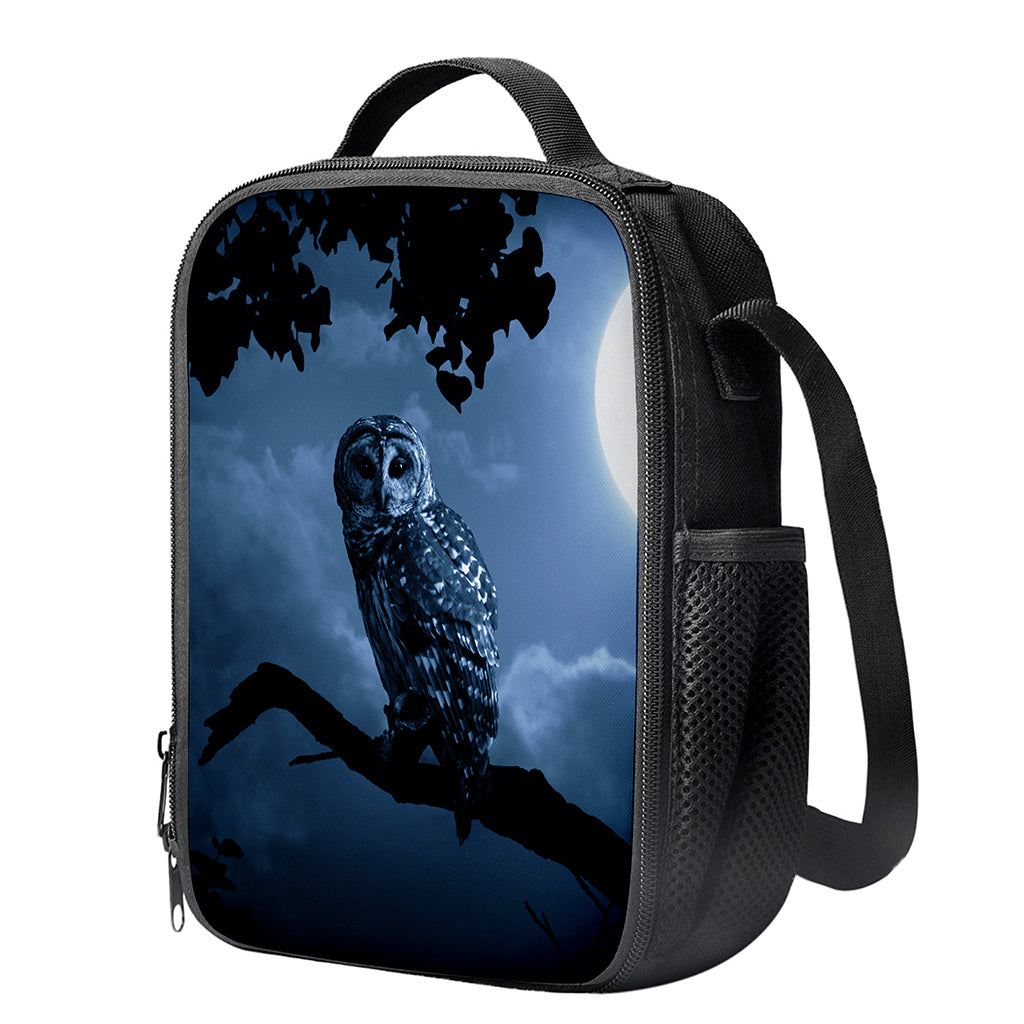 Full Moon Night Owl Print Crossbody Lunch Bag