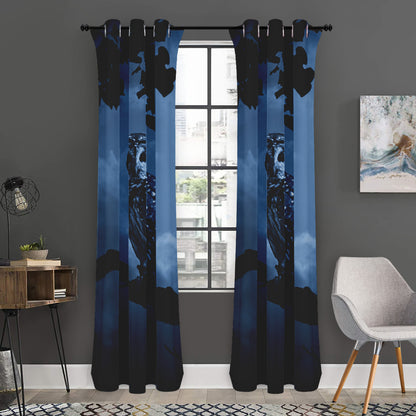 Full Moon Night Owl Print Curtain