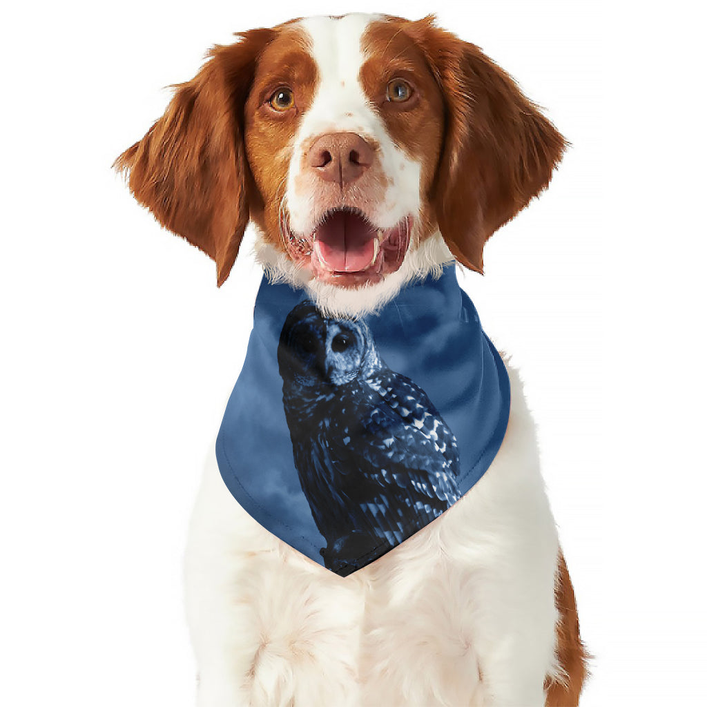 Full Moon Night Owl Print Dog Bandana