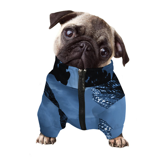 Full Moon Night Owl Print Dog Zip Up Jacket