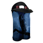 Full Moon Night Owl Print Double Neoprene Wine Tote