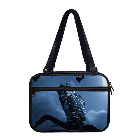 Full Moon Night Owl Print Double Strap Bible Bag