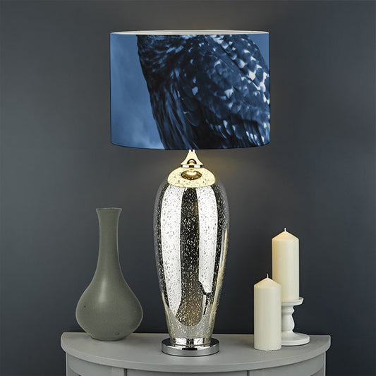 Full Moon Night Owl Print Drum Lamp Shade