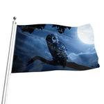 Full Moon Night Owl Print Flag