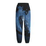 Full Moon Night Owl Print Fleece Lined Knit Pants