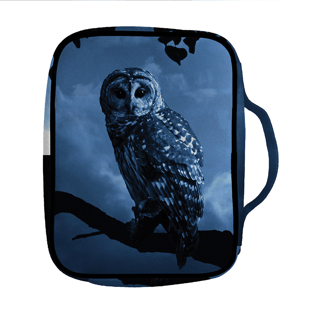 Full Moon Night Owl Print Front Pocket Bible Bag