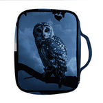 Full Moon Night Owl Print Front Pocket Bible Bag