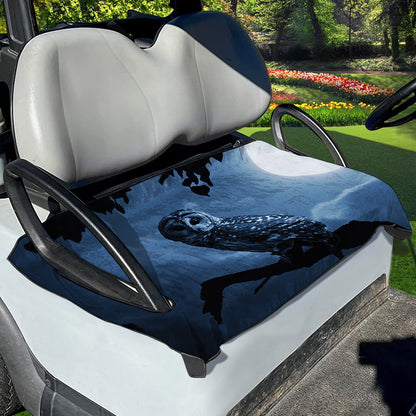 Full Moon Night Owl Print Golf Cart Seat Cover