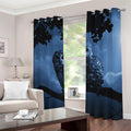 Full Moon Night Owl Print Grommet Curtains