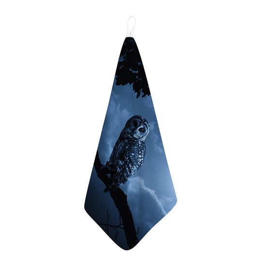 Full Moon Night Owl Print Hand Towel