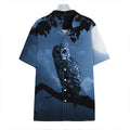 Full Moon Night Owl Print Hawaiian Shirt