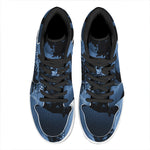 Full Moon Night Owl Print High Top Leather Sneakers