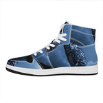Full Moon Night Owl Print High Top Leather Sneakers