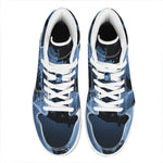 Full Moon Night Owl Print High Top Leather Sneakers