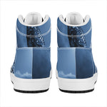 Full Moon Night Owl Print High Top Leather Sneakers