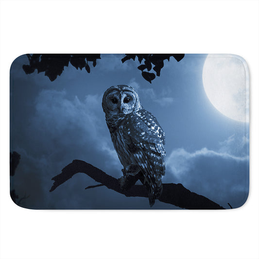 Full Moon Night Owl Print Indoor Door Mat