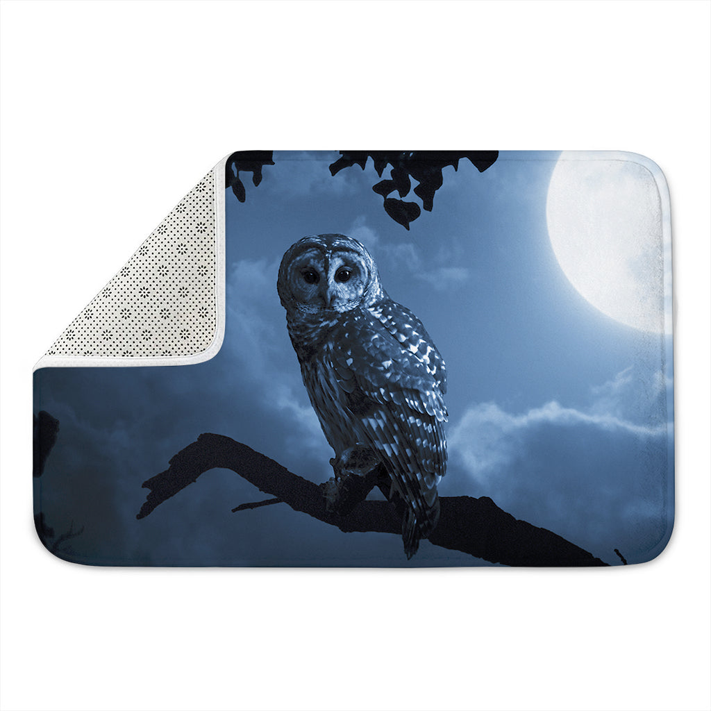 Full Moon Night Owl Print Indoor Door Mat