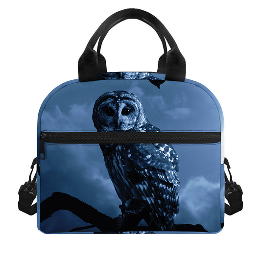 Full Moon Night Owl Print Insulated Lunch Bag